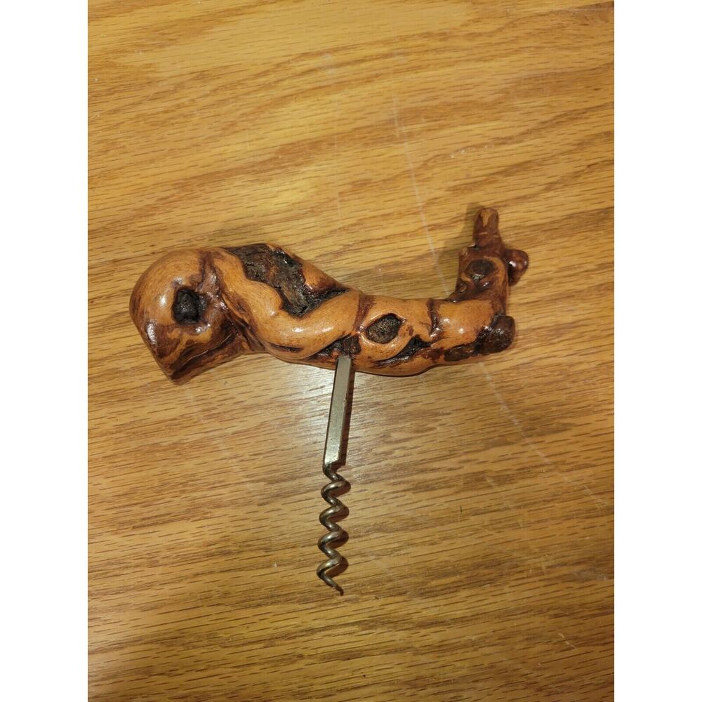 Vintage Driftwood Swiss Winery Caveau Des Vignerons Chexbres Cork Screw - Picture 3 of 7
